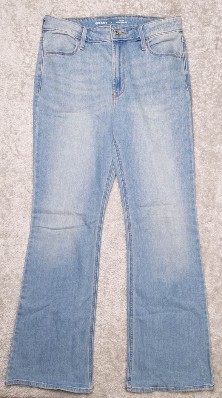 Old Navy High Rise WOW Flare Light Blue Jeans Denim Womens Size 8 NWOT